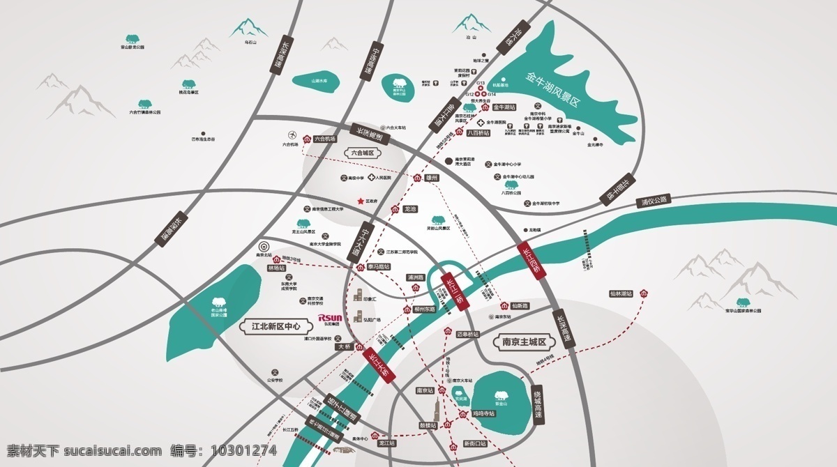 南京 六合区 位图 房地产 六合 区位图 路线图