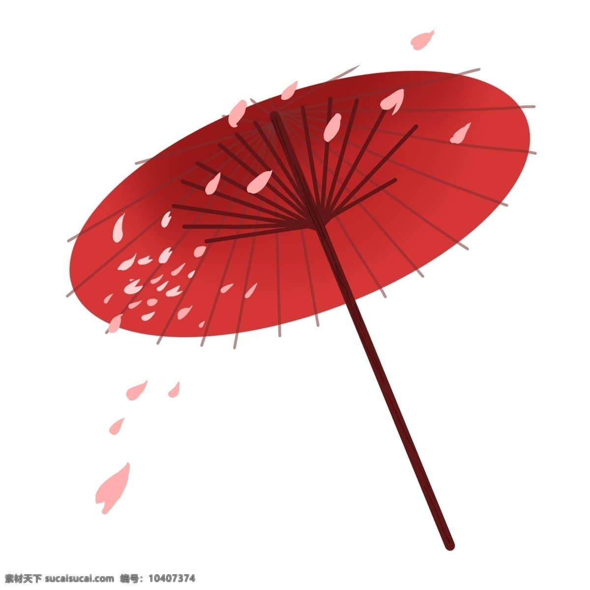 樱花 花瓣 装饰 红伞 伞 红色纸伞 油纸伞 樱花伞 飘落的樱花 一把红色伞 漂亮的伞