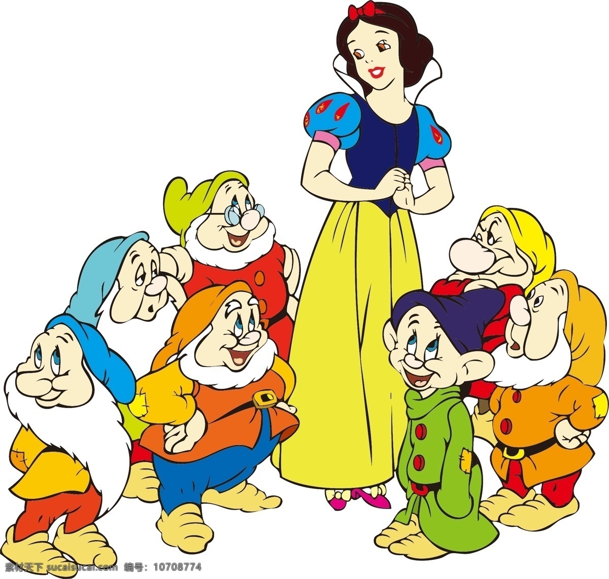 白雪公主 七 小 矮 人 小矮人 迪士尼 卡通 人物 矢量白雪公主 矢量人物 其他人物 矢量