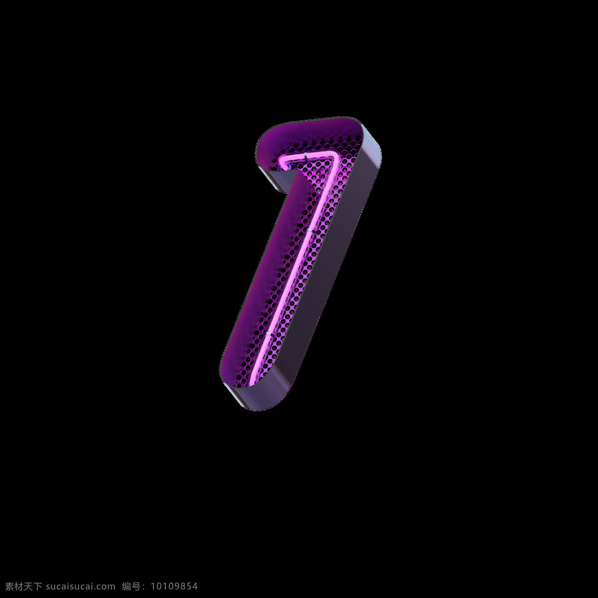 高清 立体 紫色 霓虹灯 数字 元素 3d设计 其他模型