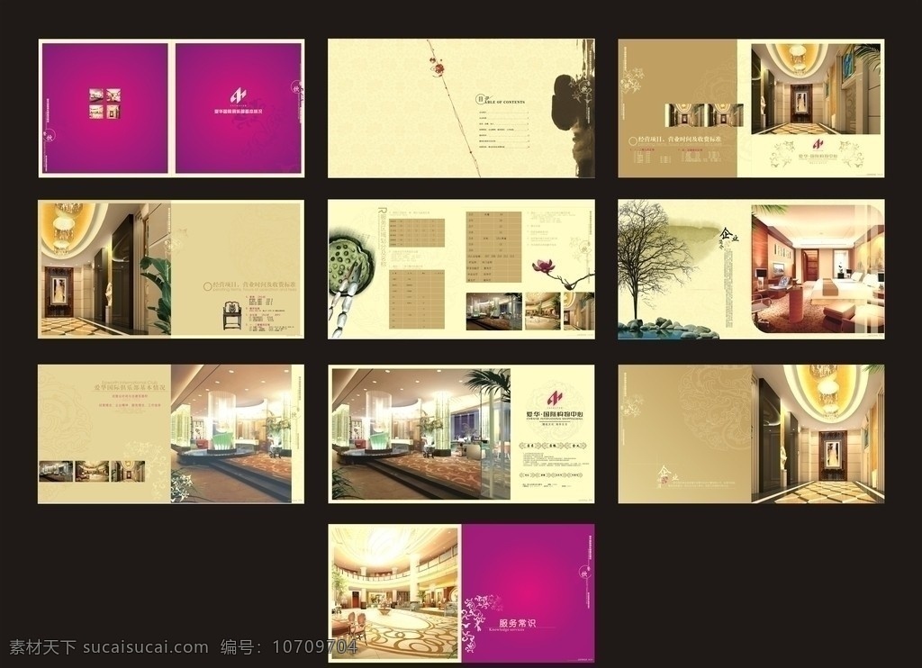 酒店画册 餐饮画册 画册 餐饮 紫色 喜庆 酒店 模板 时尚 画册设计 矢量