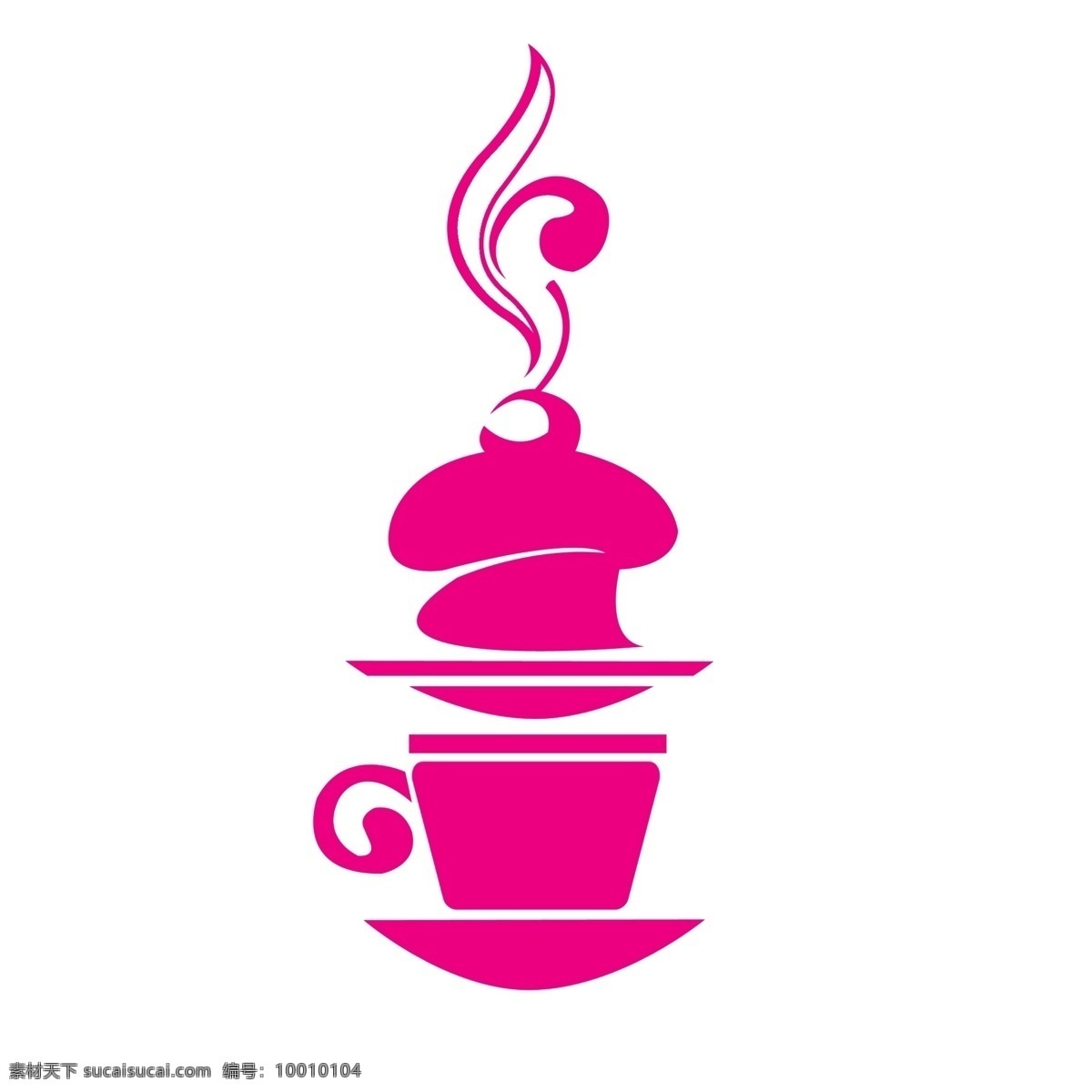 一杯 热 咖啡 甜品 插画 一杯热咖啡 甜品插画 热气 咖啡杯 咖啡图标 红色咖啡甜品