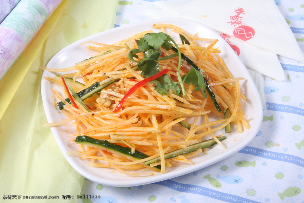 酸辣土豆丝 凉拌土豆丝 土豆丝 黄瓜丝 美食 食物 熟食 餐饮美食 传统美食