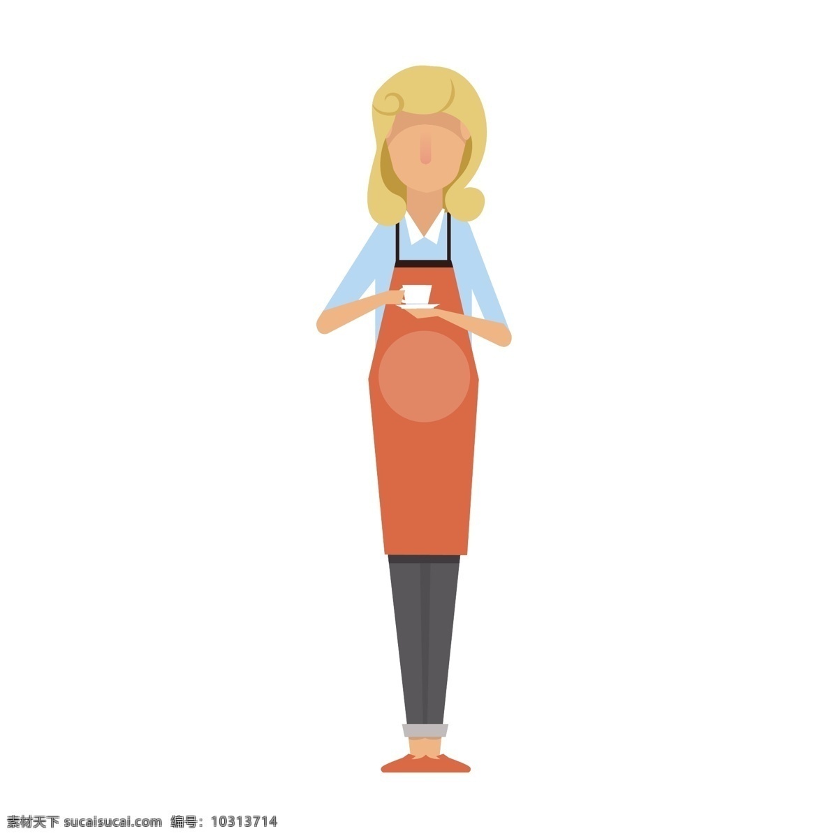 咖啡 女 服务员 矢量 咖啡服务员 卡通 卡通服务员 女性 女服务员 餐饮 创意服务员