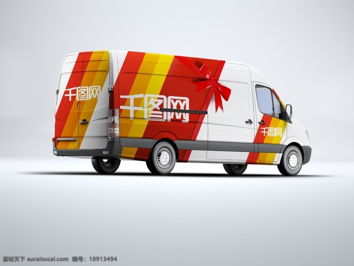 车体 广告 智能 贴图 场景 货车 样机 高清 白色