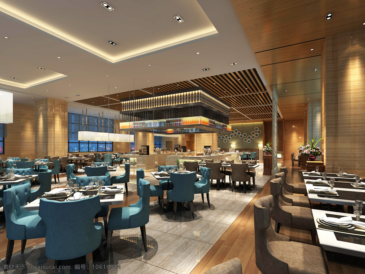 酒店餐厅 酒店 餐厅 西餐厅 效果图 餐桌 室内设计 环境设计