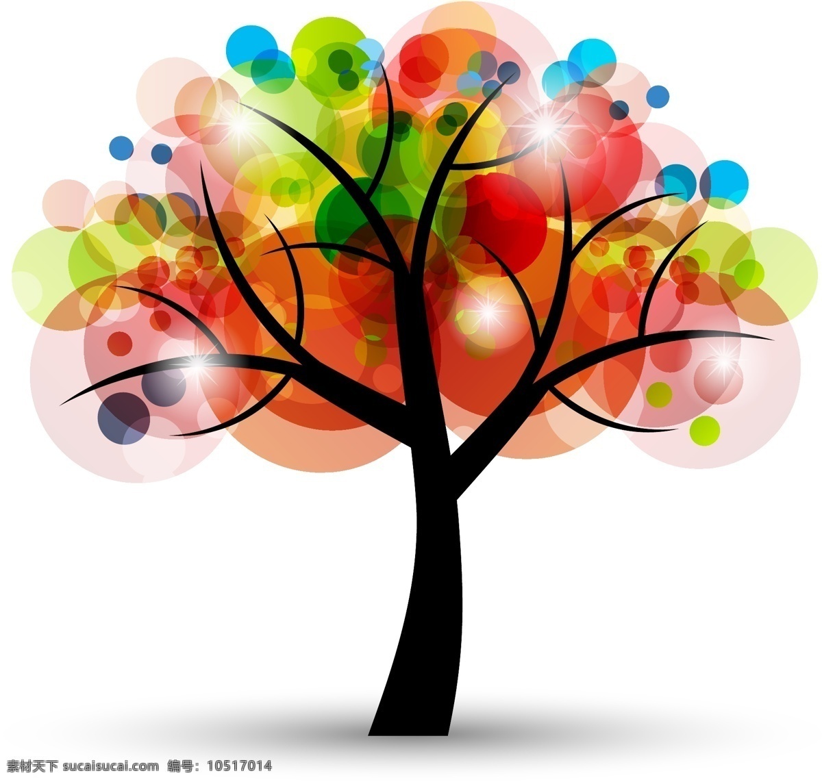 彩色 点光 其他设计 其他矢量 矢量素材 树 树叶 多彩 创意 矢量 模板下载 五彩 梦幻创意树 多彩树 多彩创意树