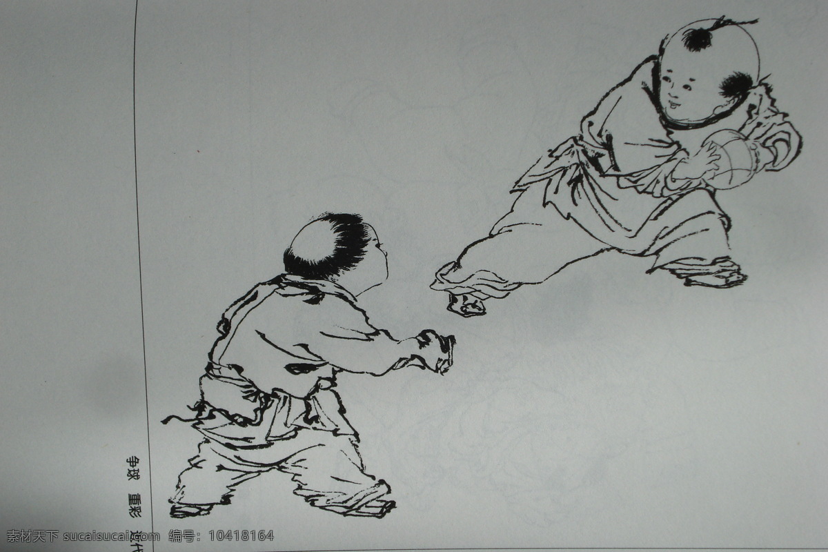 中国 历代 童 婴 图 白描 集 争球 重彩 近代 线描 童婴图 童趣 童戏 美术 绘画 白描图 线描图 婴戏图 绘画书法 文化艺术