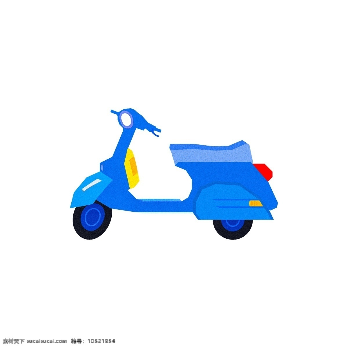 摩托车 机车 小绵羊 可爱 蓝色 元素 交通工具 创意 矢量 交通工具元素