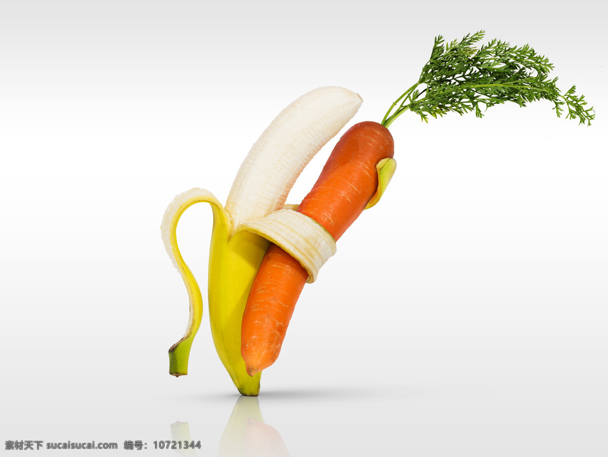 创意 香蕉 胡萝卜 高清 特写 水果 蔬菜
