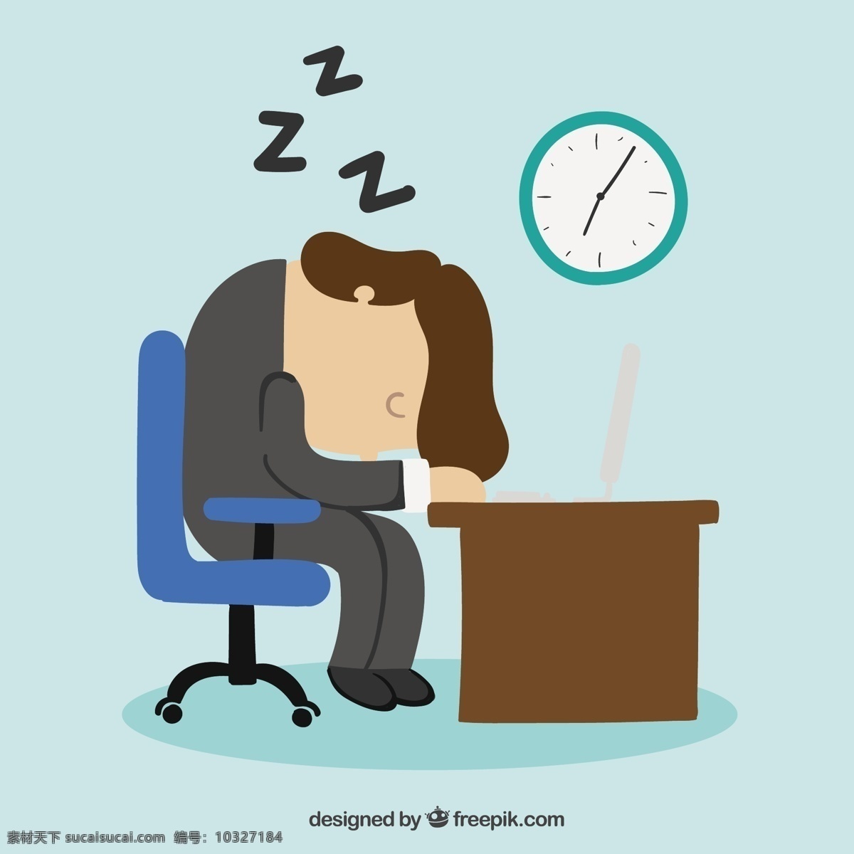 商人插图 业务 卡通 工作 书桌 商人 睡觉 企业家 无聊 压力大 瀑布 精疲力竭 睡着睡着了