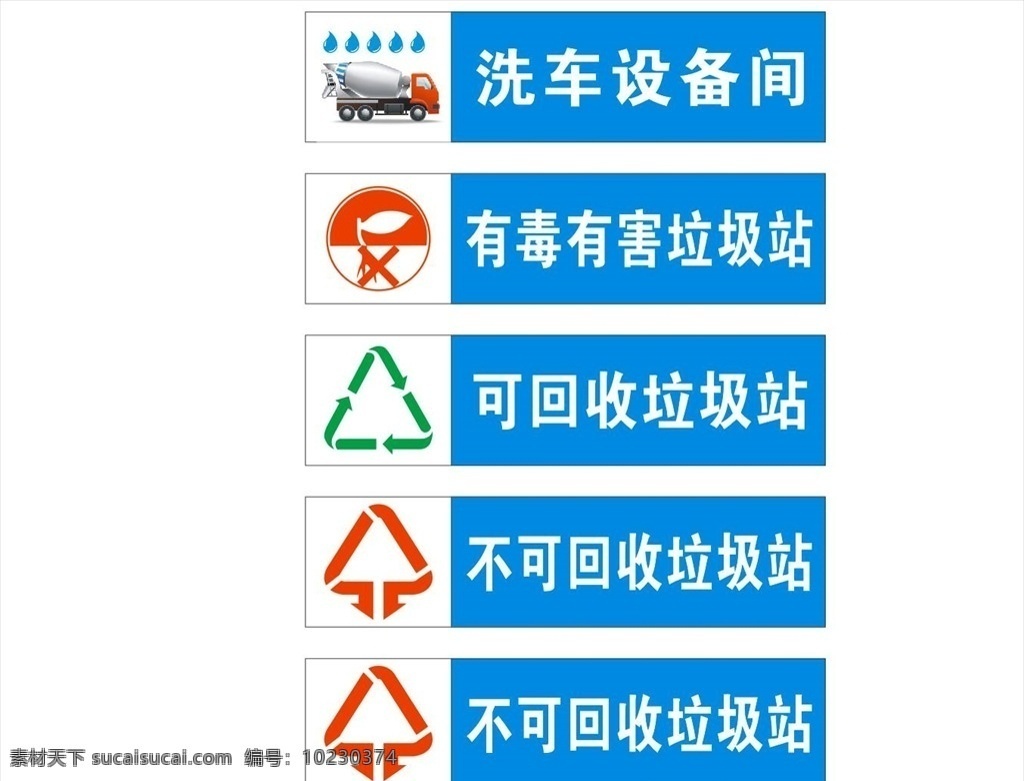 蓝色牌子 中建 中国建筑 垃圾 分类牌