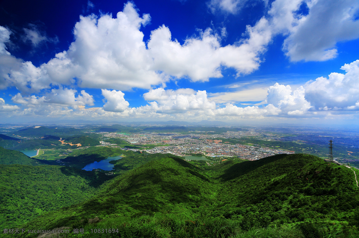 蓝天白云 蓝天 白云 天空 远山 远景 自然景观 自然风景