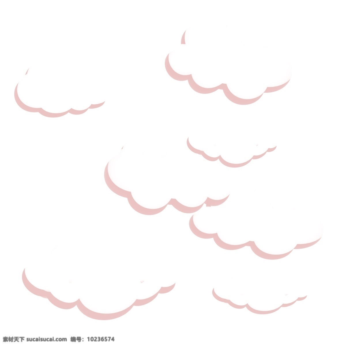 天空 云朵 手绘 系列 蓝天 柔软 云纹 叠加 笑脸 装饰 贴画 白云朵朵 天边的 蓝色云彩 风格 童话风