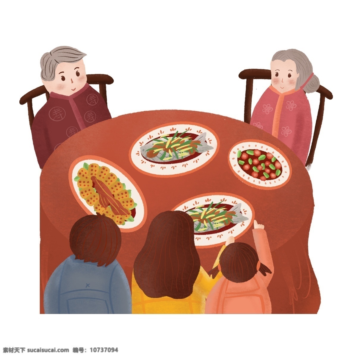 过年 全家人 吃饭 元素 免抠元素 透明素材 人物 吃年夜饭 过年回家