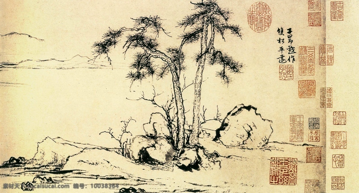 山水 名画 传统艺术 国画 绘画 山水名画 书法 水墨画 文化艺术