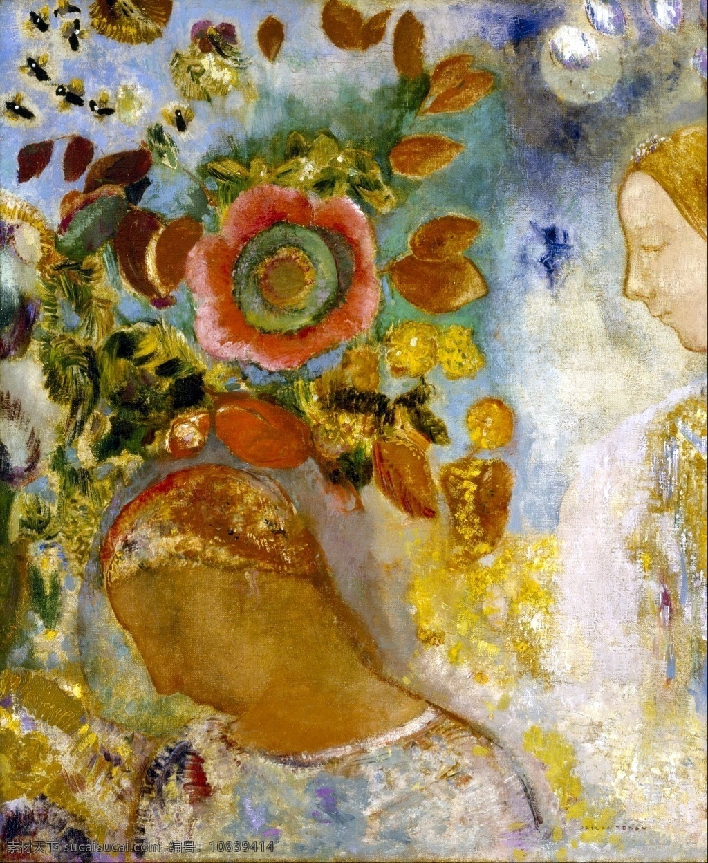 金色 玫瑰花 装饰画 油画 贵妇