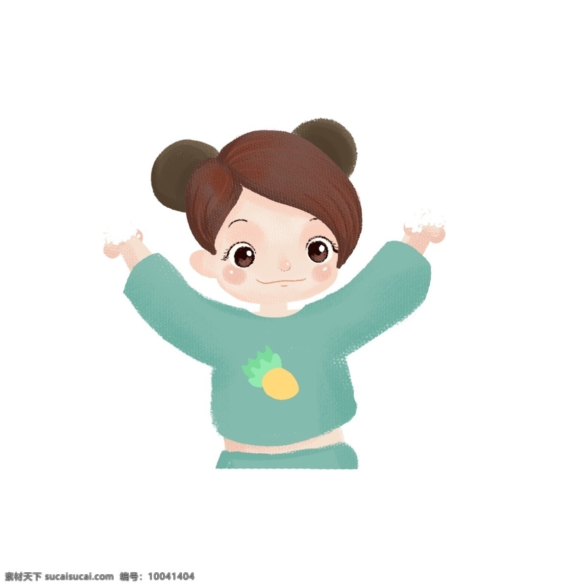 q 版 洗手 绿衣 服 女孩 可爱 小孩 卡通 插画 人物 q版 儿童 手绘 泡沫 爱干净