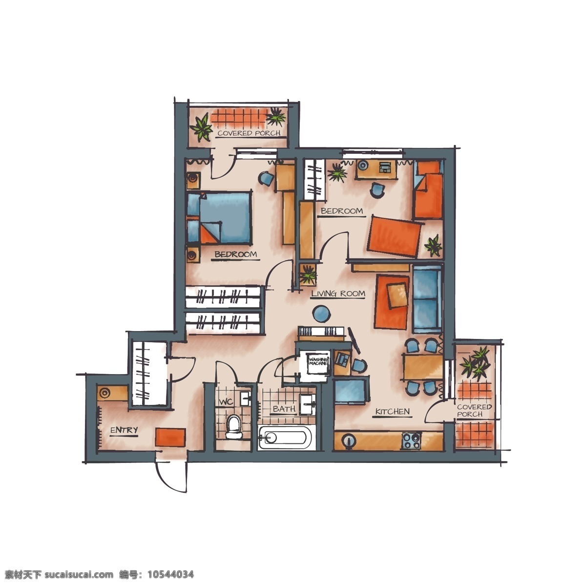 手绘 家庭 房型 家居装修 布置 矢量 简约 地板 俯视 模拟人生 卡通 家具 装修