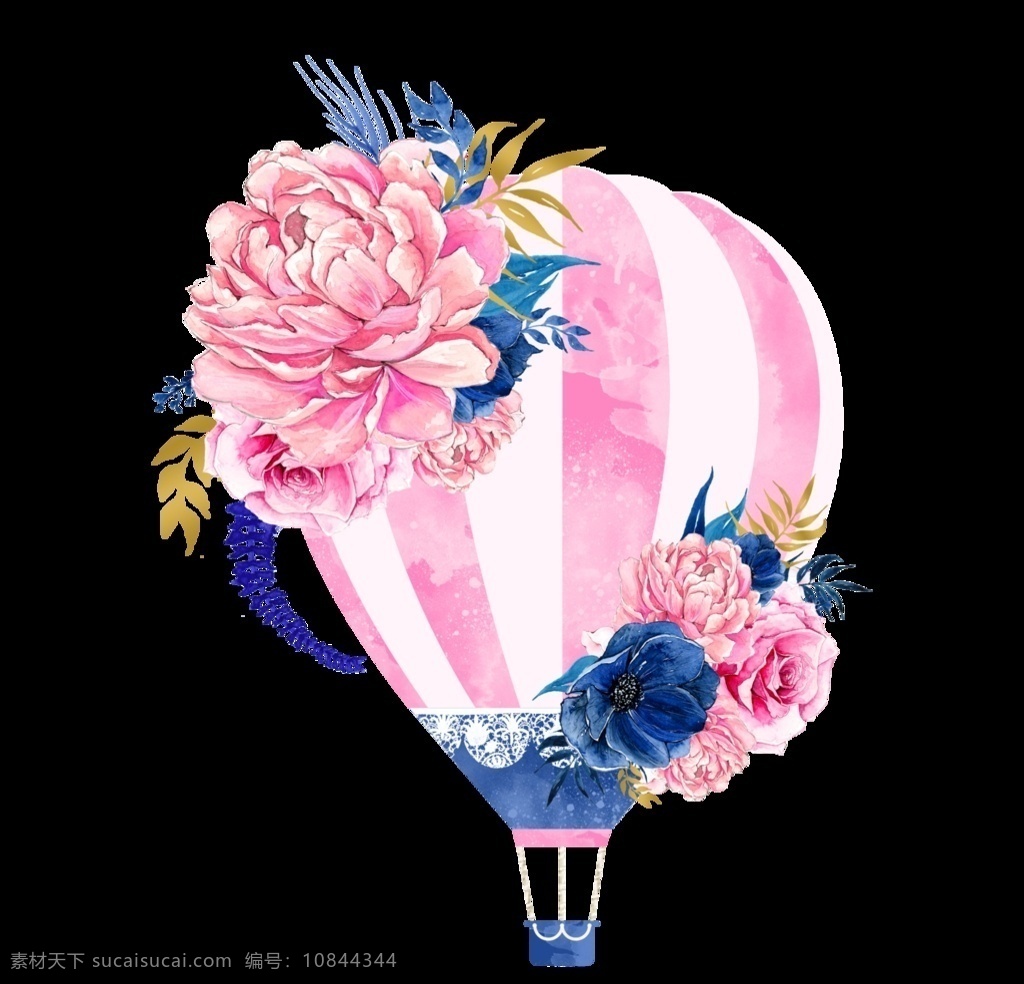 热气球 大牌 手绘 花气球 数码印花