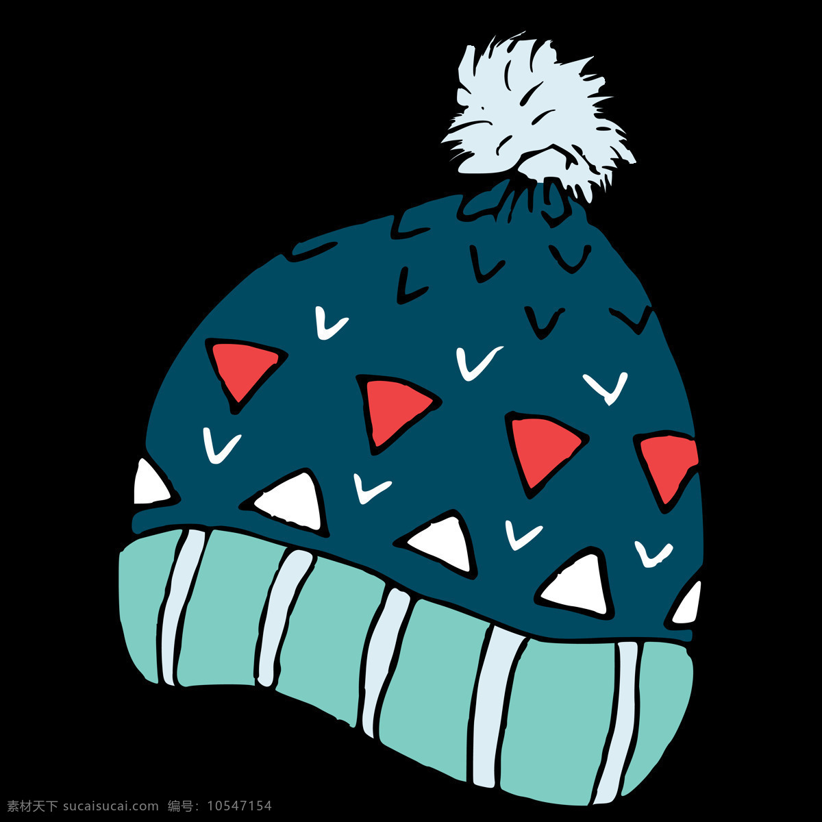 手绘 顶 蓝色 针织帽 冬天 透明 装饰 保暖 冬季 花纹 免扣素材 条纹 透明素材 装饰图片