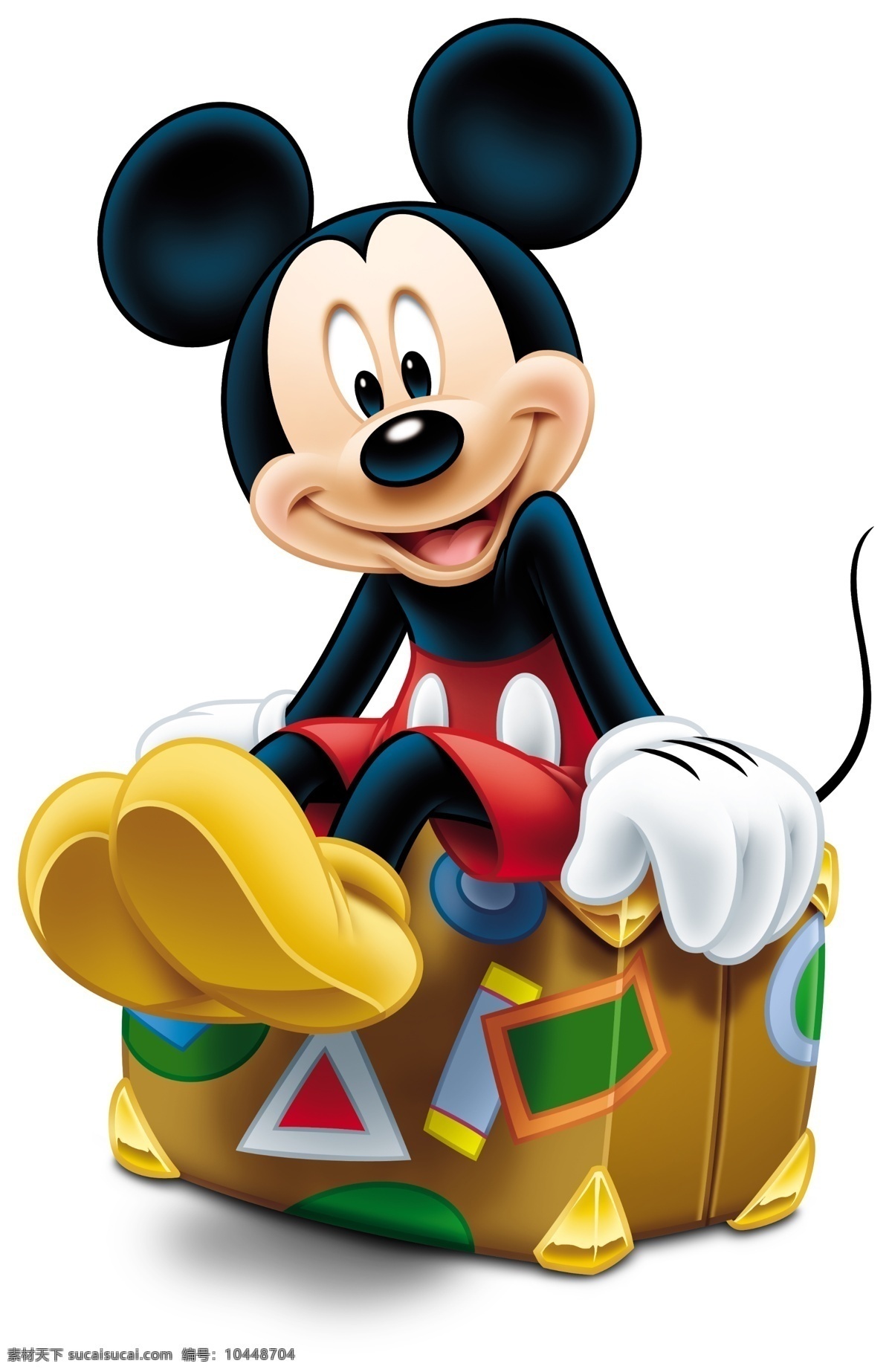坐在 行李箱 上 米奇 坐着 迪士尼动画 动画形象 卡通形象 其它模板 广告设计模板 psd素材 白色
