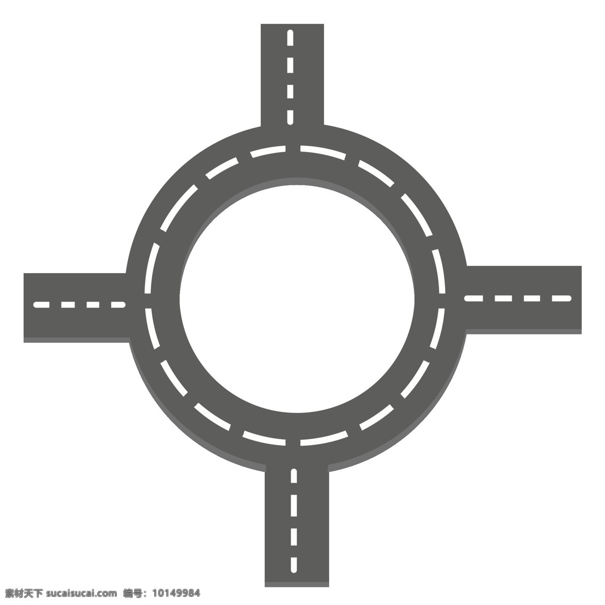圆形 公路 分割线 插图 十字路口 圆形公路 白色分割线 卡通装饰 创意卡通 偏平化风格 交通运输 圆润 圆角