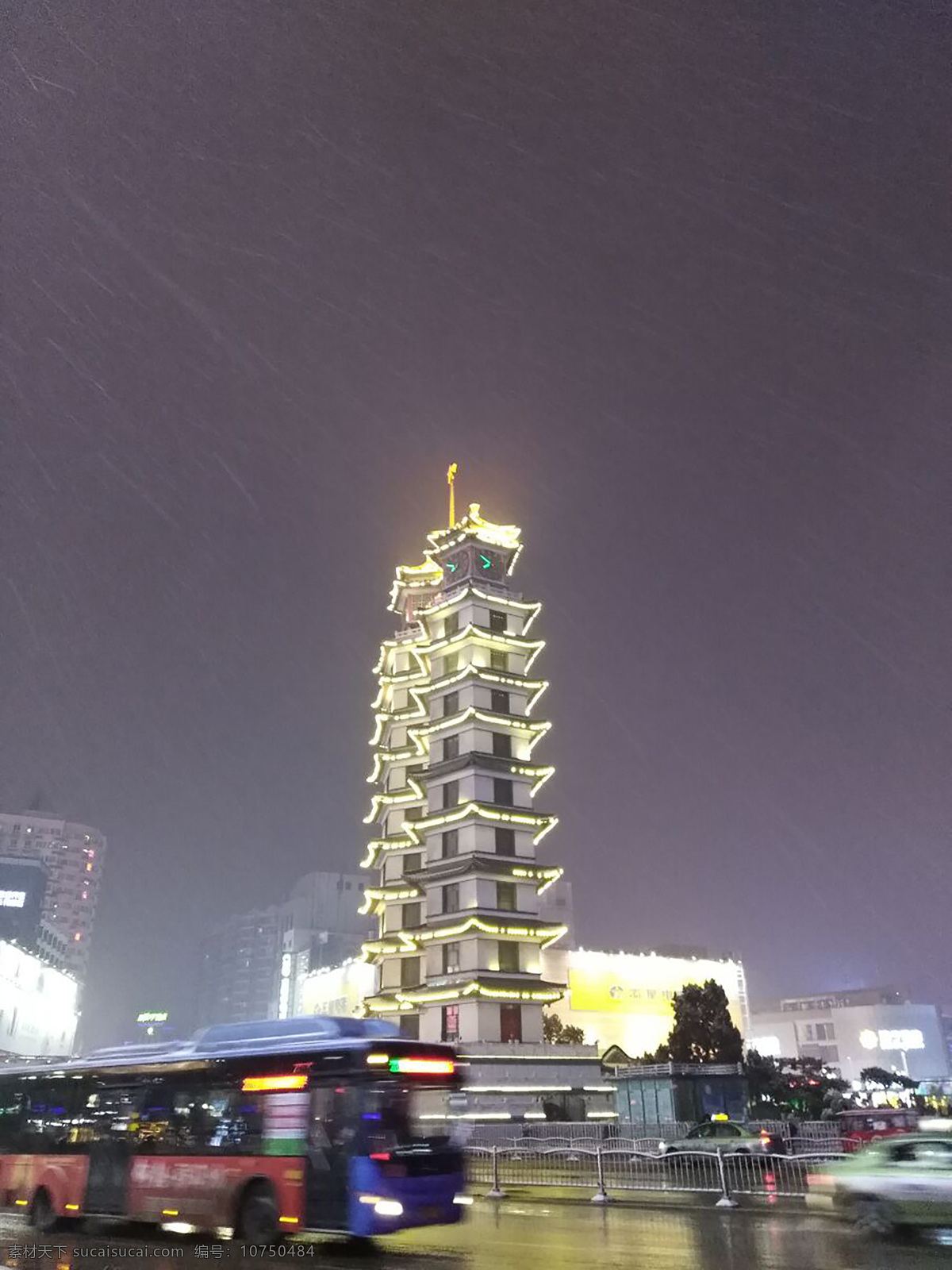 风雪 中 二 七 塔 郑州 二七塔 夜晚 夜景 建筑园林 建筑摄影