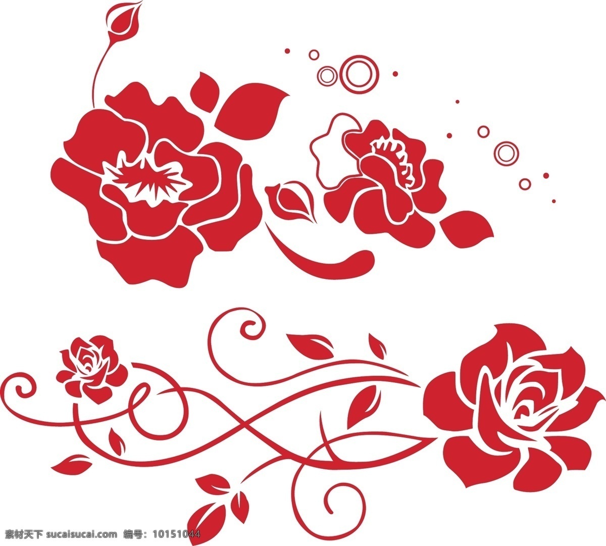 玫瑰花 矢量玫瑰 线条玫瑰 花朵 剪纸花