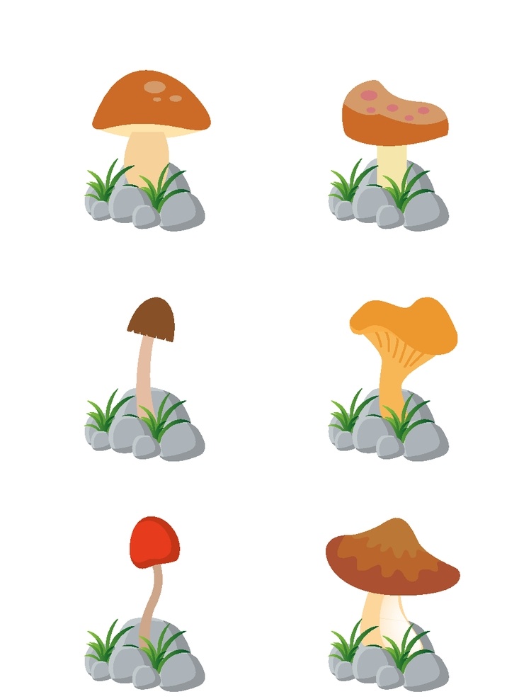 蘑菇元素 蘑菇 菌类 免抠 元素 菌 分层