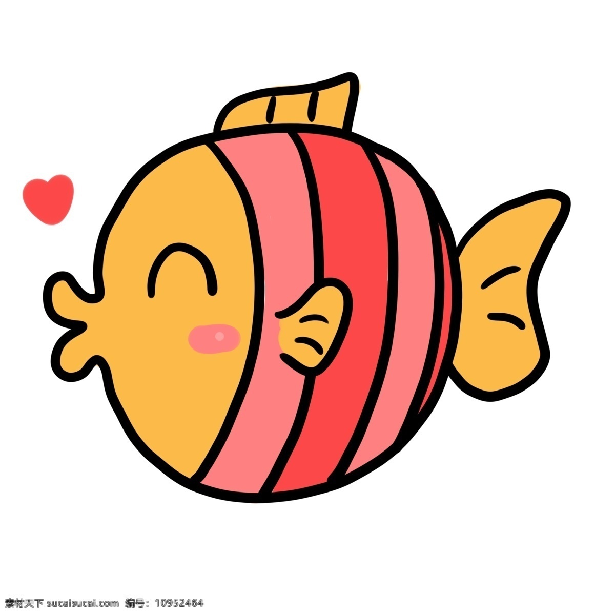 卡通 可爱 世界 海洋 日 亲吻 鱼 亲吻鱼 世界海洋日 小动物 可爱动物 创意设计 动物