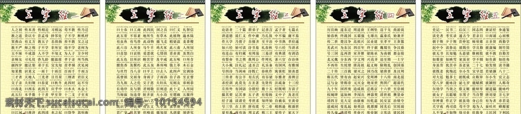 注音版三字经 三字经注音 经典古文 版面设计 校园文化 版面 展板模板