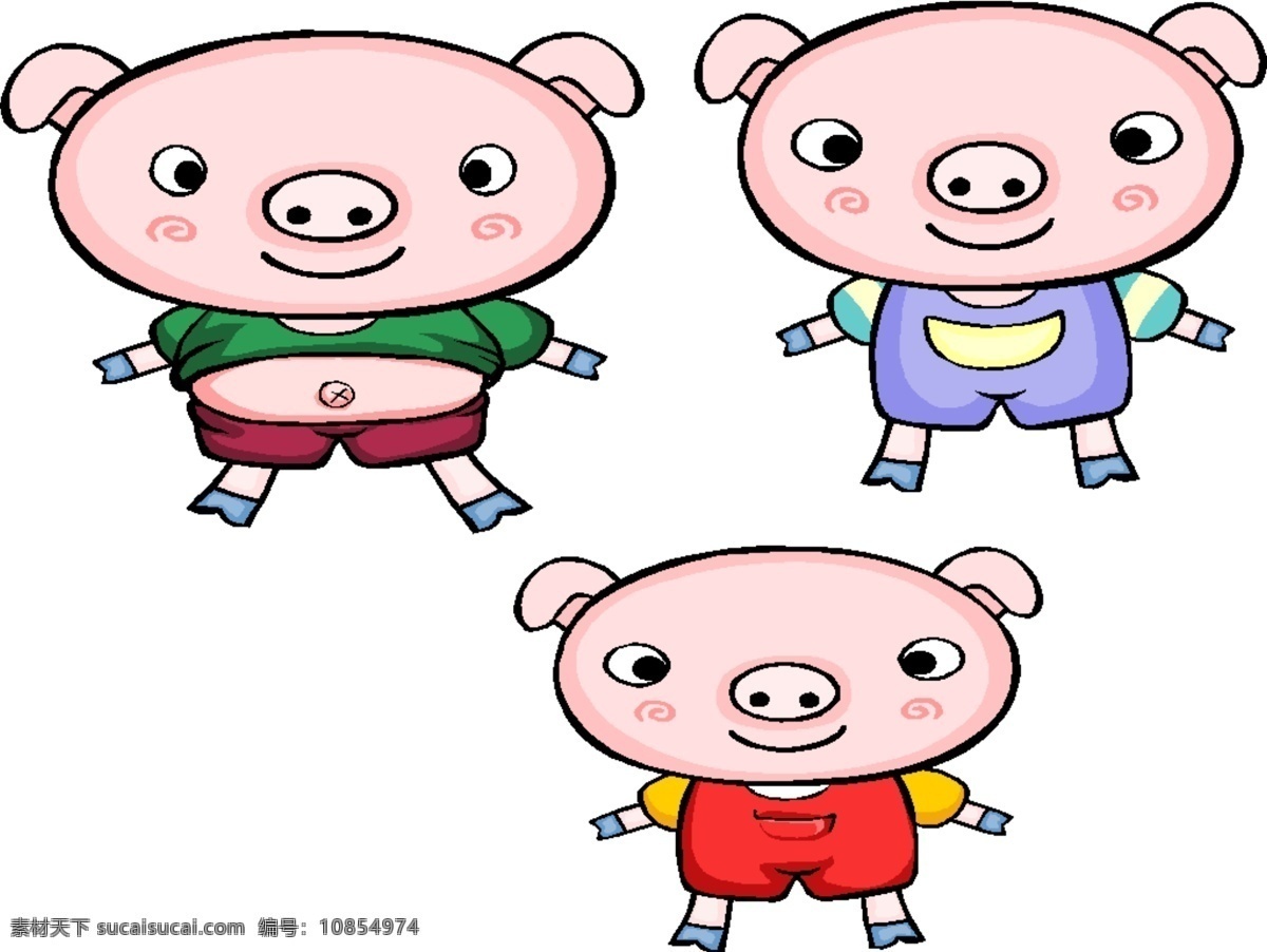 三隻小豬 童話故事 小豬 其他矢量 矢量素材 矢量图库 wmf