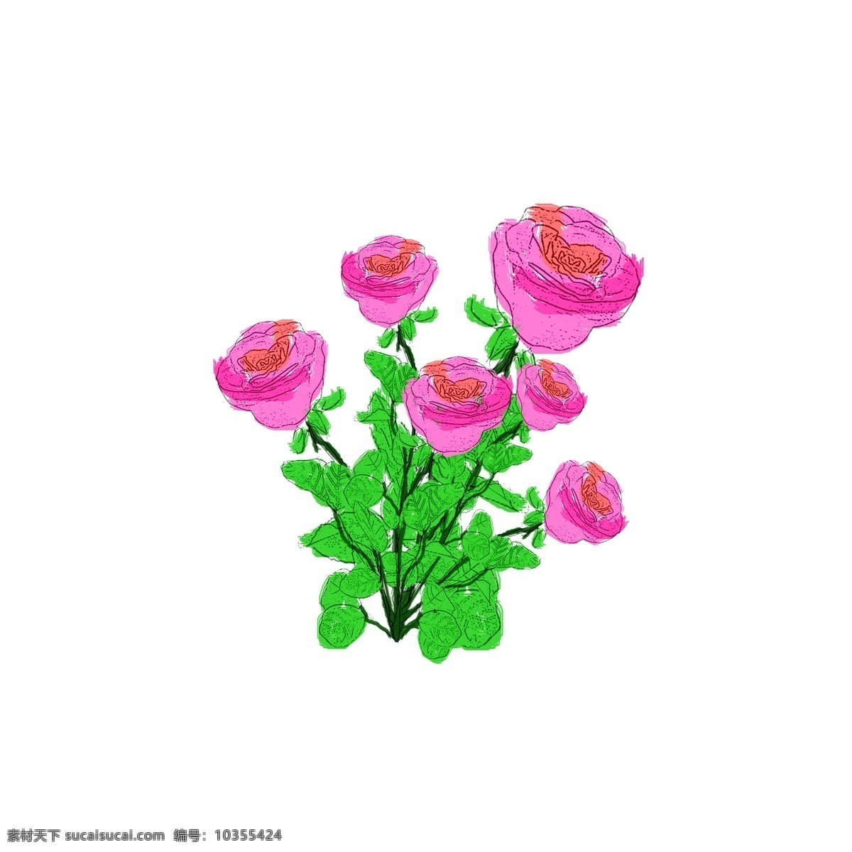 相片 情人节 插画 手绘 玫瑰花 绿叶 表白 花 相片情人节