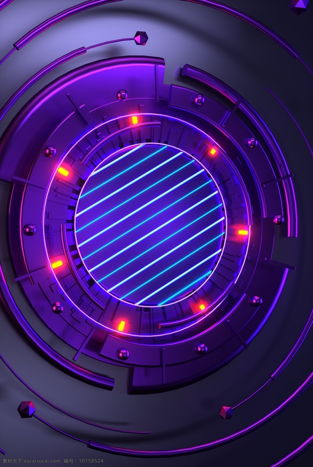 深 紫色 机械 背面 深紫色 科幻 背景 机械大门 发光的机动门 背景门 装饰背景