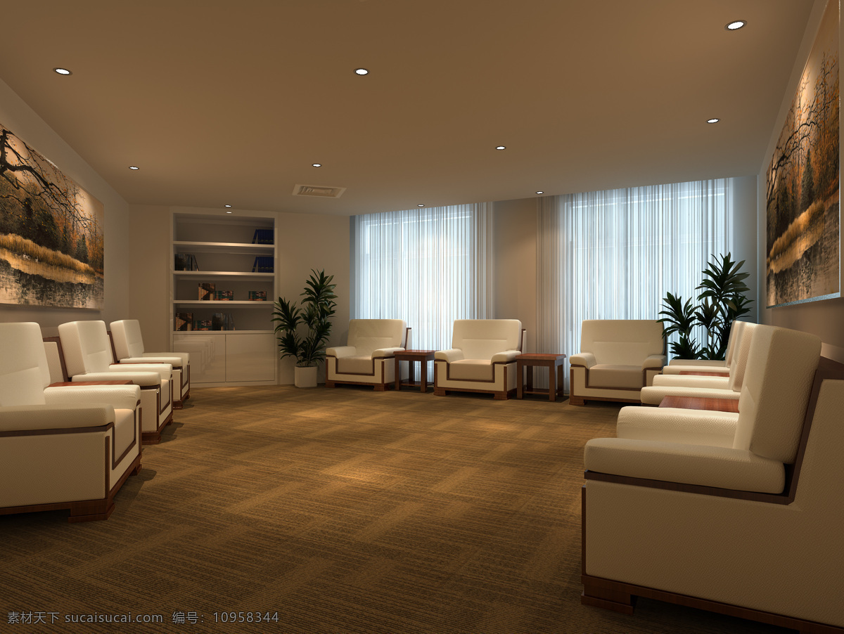 接待室 环境设计 室内设计 办公空间 简洁接待室 现代办公 家居装饰素材