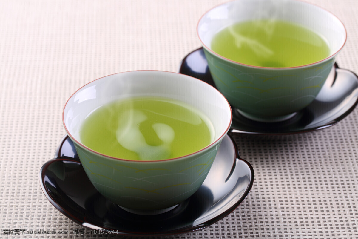 清新的绿茶 茶水 清新 杯子 绿茶 热气 餐饮美食 饮料酒水