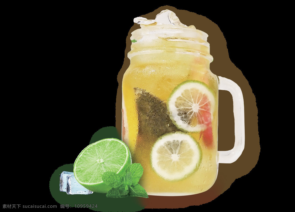 清新 卡通 蜂蜜 柠檬水 元素 夏季 柠檬 绿色 瓶子 冷饮 凉爽 png元素 免抠元素 透明元素