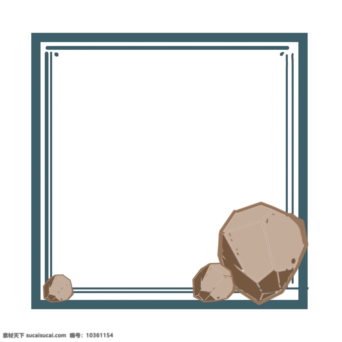 方形 小 石块 深蓝色 边框 贴画 卡通 文件 石头 可爱 高清 手绘 源文件 自然 自然的 png格式 锋利的石头