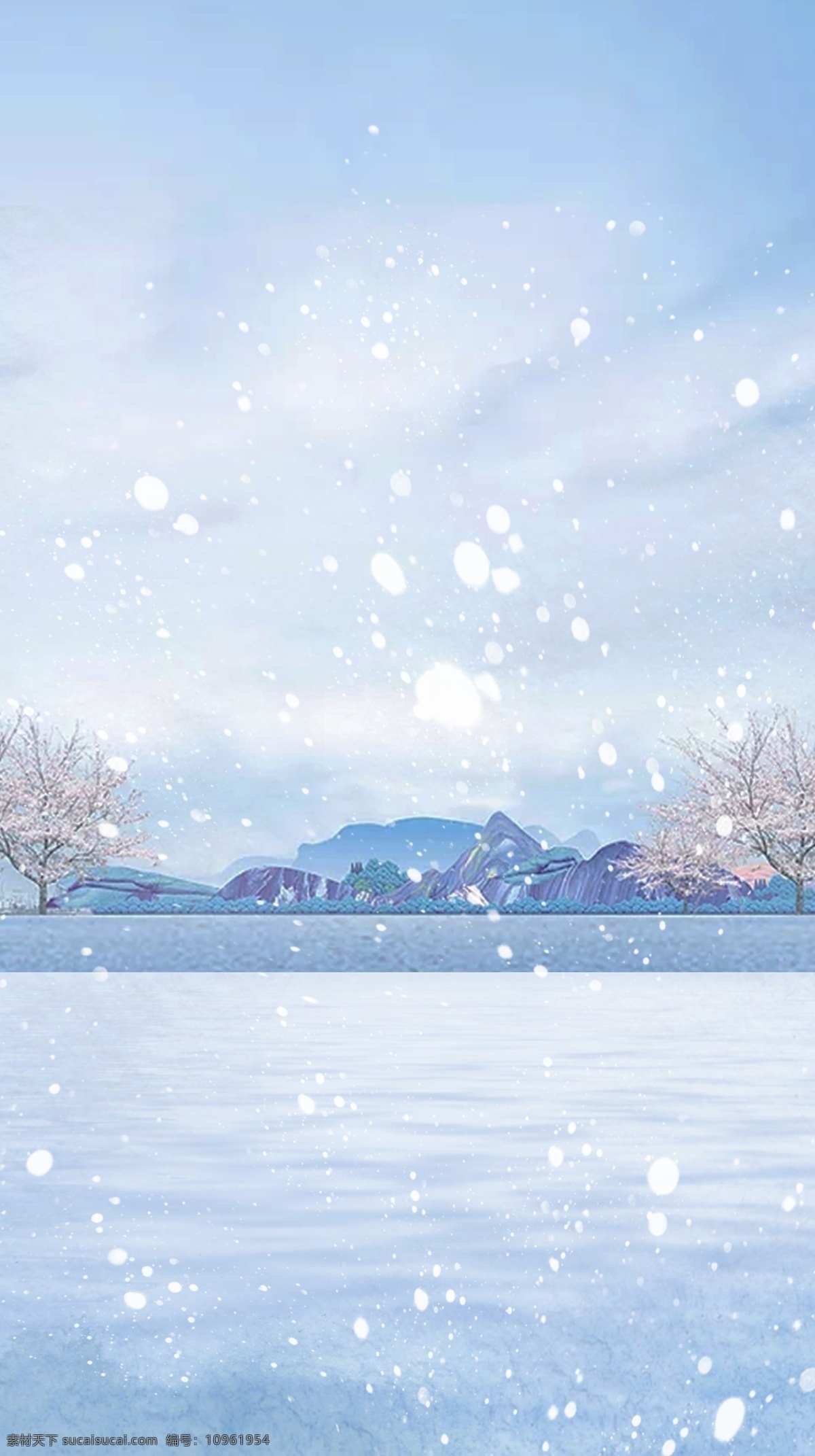 冬季海报 冬天 节气 海报 雪花 背景 广告