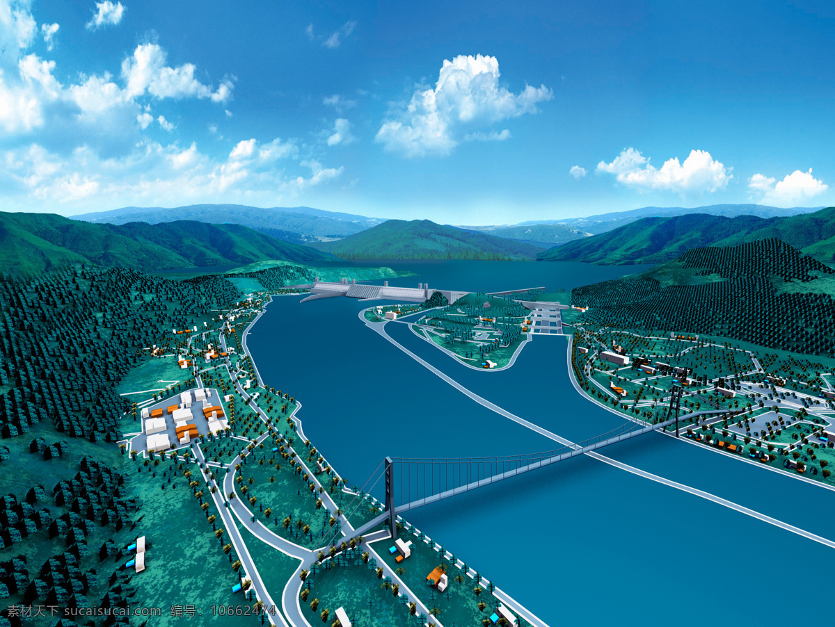 三峡大坝 超大 导游图 三峡 大坝 规划 3d 航拍 卫星 全景 建筑环艺 景观设计 环境设计