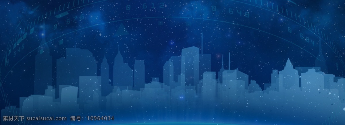 城市 科技 感 商务 蓝色 banner 粒子 背景 数据 未来 网络