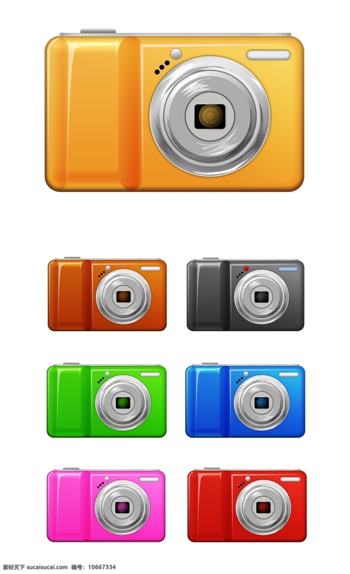 彩色 照相机 分层 源文件 彩色照相机 digital camera 数码照相机 矢量图 现代科技