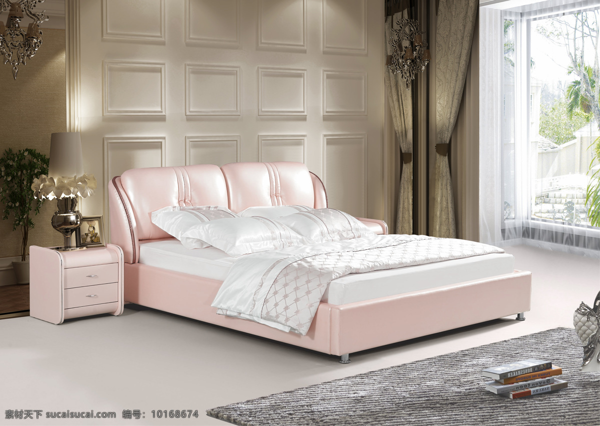 软床背景 家具背景 皮床 软床 家具 卧室 环境设计 家居设计