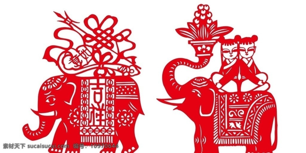 大象 剪纸 矢量图 大象剪纸 剪纸艺术 民族剪纸 中国剪纸 窗花 民间剪纸 中式民间 传统文化 文化艺术 传统民间剪纸 矢量