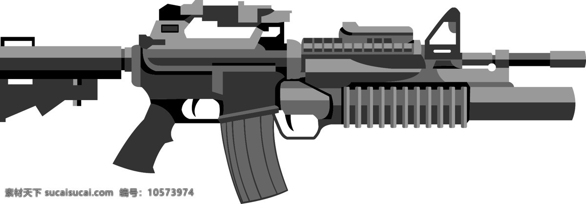 美式突击步枪 m4 武器 机枪 冲锋枪 枪械 军事武器 现代科技 矢量