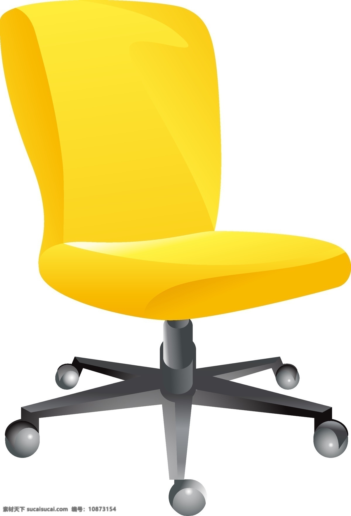 矢量 简约 办公 转椅 黄色 透明元素 ai元素 免抠元素