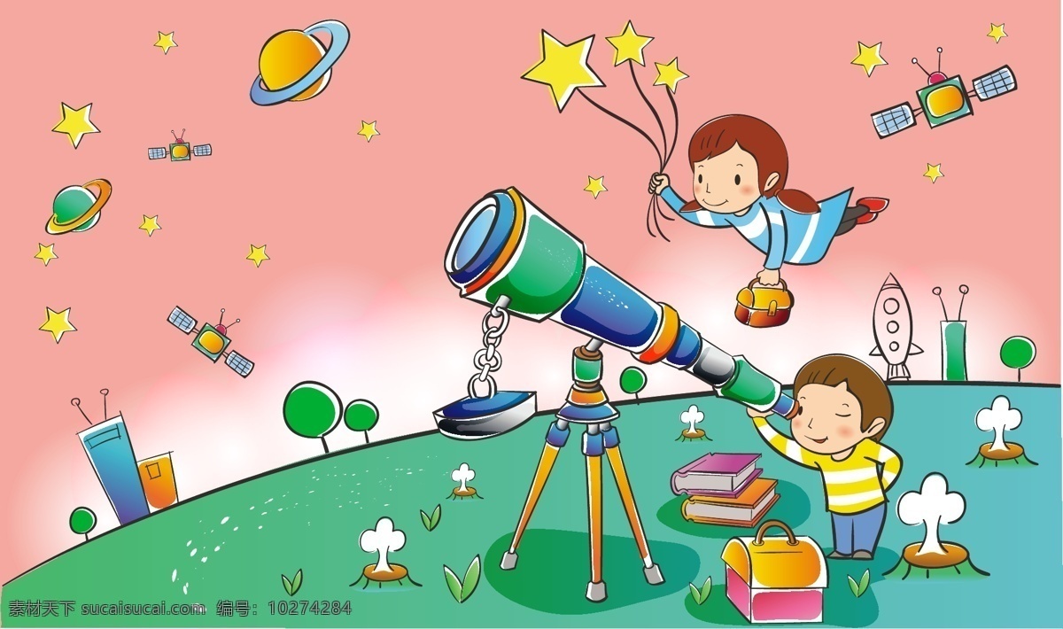 免费矢量 孩子 看望 远镜 城市 动画 儿童 飞 景观 看 绿色 女孩 人 艺术 书籍 剪辑 星座 绘制 娱乐 说明 汞 导弹 卫星 观察 天空 星 望远镜 视野 观察者 另外 载体 矢量图 其他矢量图