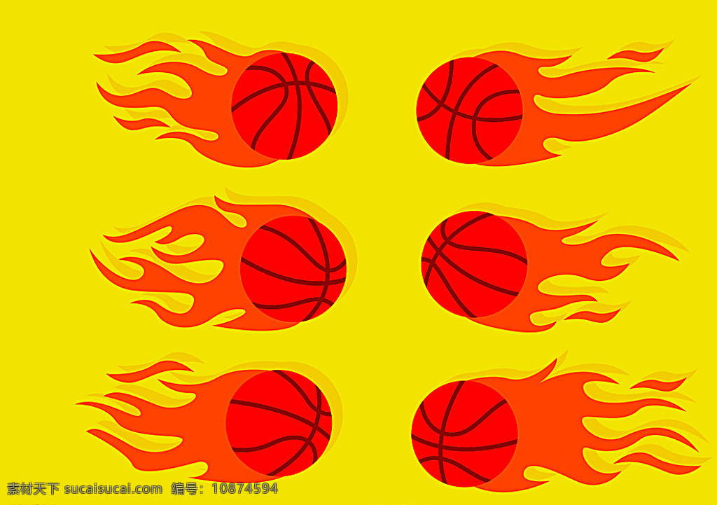 篮球设计 矢量 彩色 红色 蓝球 火焰 火焰蓝球 黄色