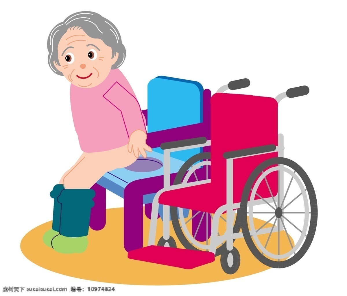 卡通 老人 坐 轮椅 老年生活 矢量 模板下载 家庭 祖父 祖母 夫人 生活 老年人的生活 旅行 晚年 矢量卡通